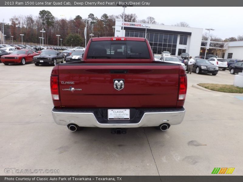 Deep Cherry Red Pearl / Black/Diesel Gray 2013 Ram 1500 Lone Star Quad Cab