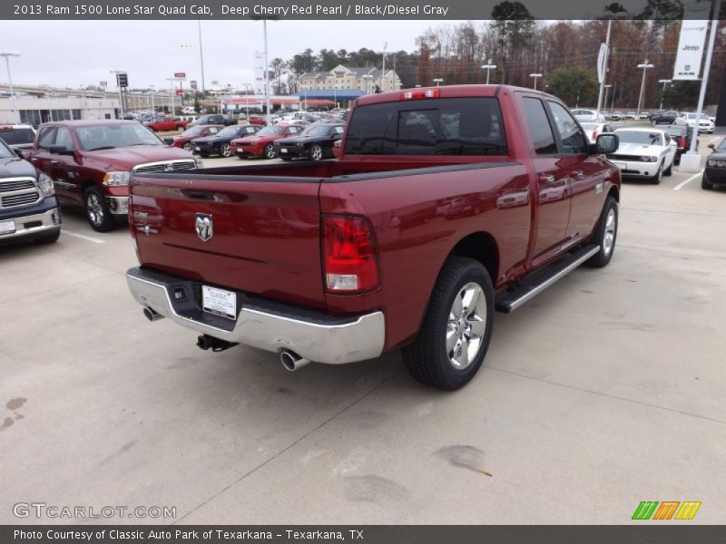 Deep Cherry Red Pearl / Black/Diesel Gray 2013 Ram 1500 Lone Star Quad Cab