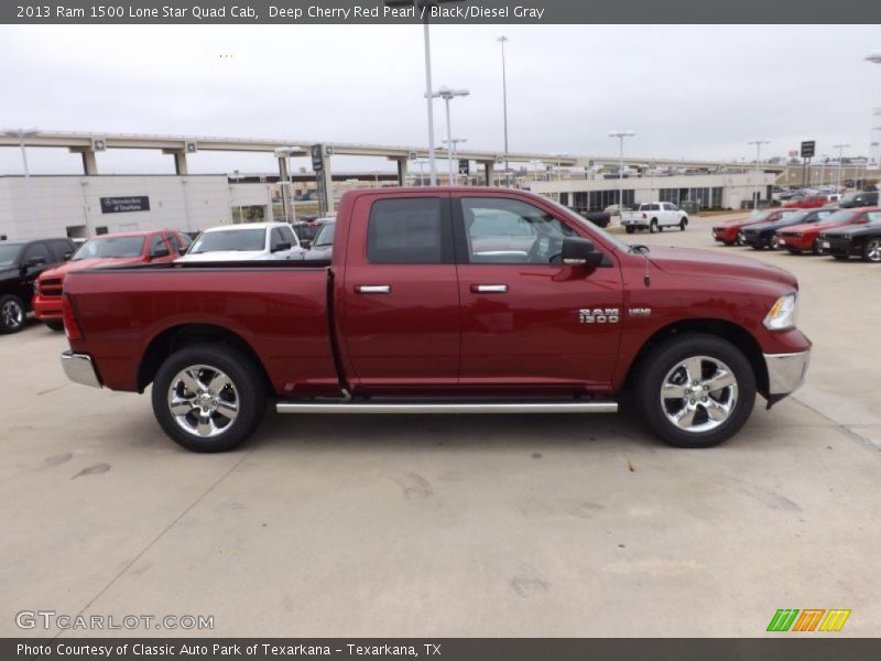 Deep Cherry Red Pearl / Black/Diesel Gray 2013 Ram 1500 Lone Star Quad Cab