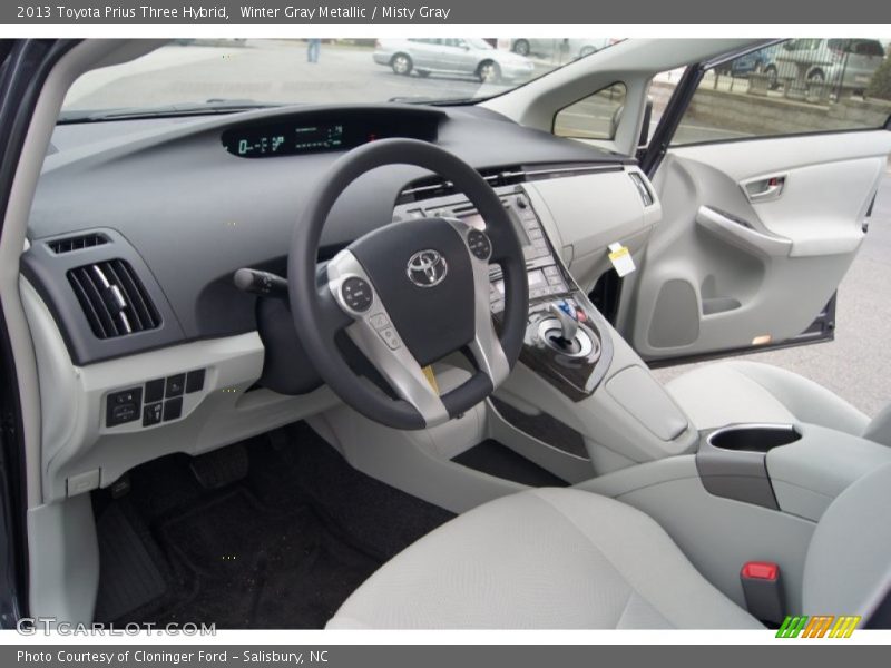 Winter Gray Metallic / Misty Gray 2013 Toyota Prius Three Hybrid