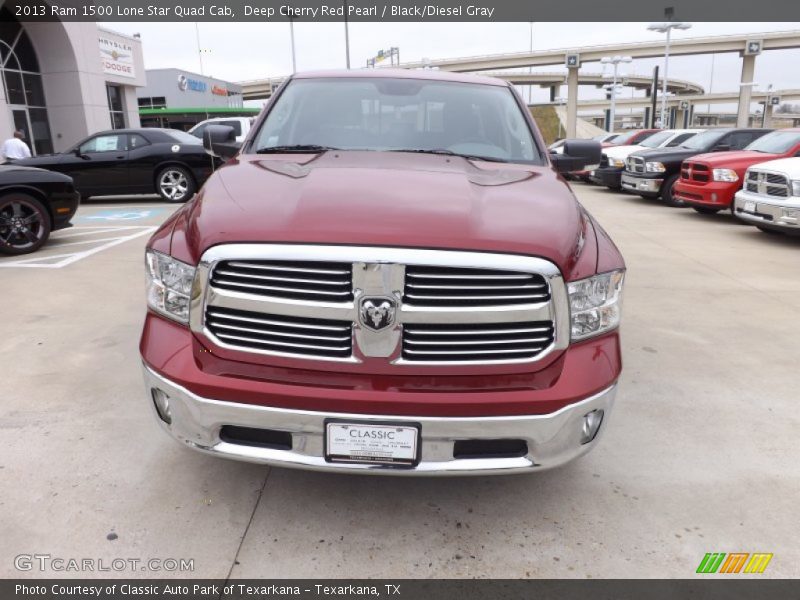 Deep Cherry Red Pearl / Black/Diesel Gray 2013 Ram 1500 Lone Star Quad Cab
