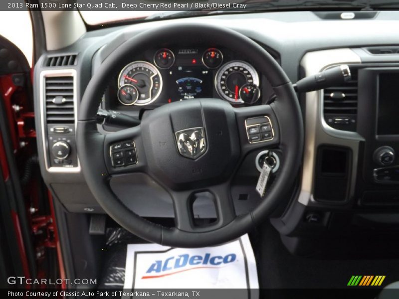 Deep Cherry Red Pearl / Black/Diesel Gray 2013 Ram 1500 Lone Star Quad Cab