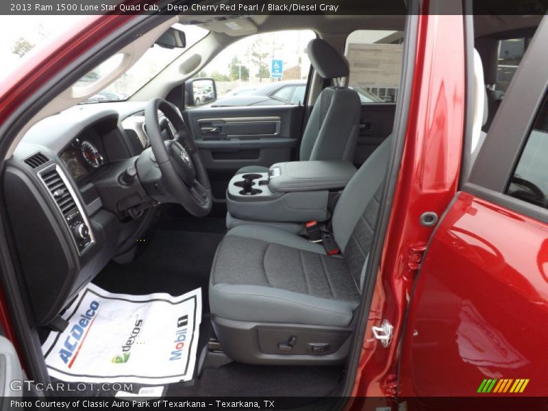 Deep Cherry Red Pearl / Black/Diesel Gray 2013 Ram 1500 Lone Star Quad Cab