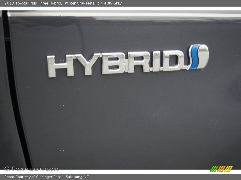 Winter Gray Metallic / Misty Gray 2013 Toyota Prius Three Hybrid