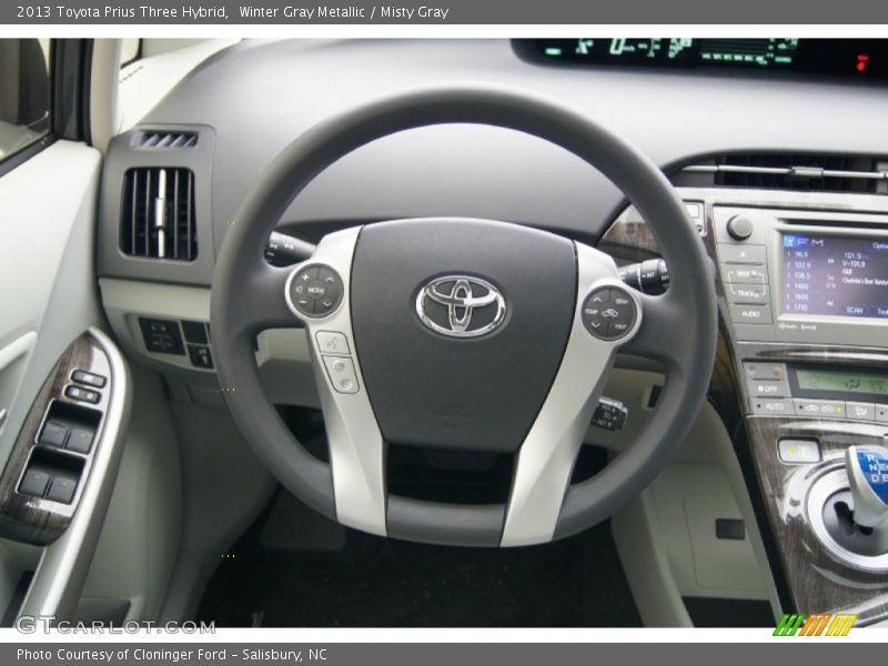 Winter Gray Metallic / Misty Gray 2013 Toyota Prius Three Hybrid