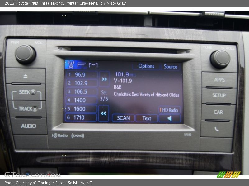 Winter Gray Metallic / Misty Gray 2013 Toyota Prius Three Hybrid