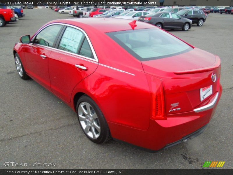 Crystal Red Tintcoat / Light Platinum/Brownstone Accents 2013 Cadillac ATS 2.5L Luxury