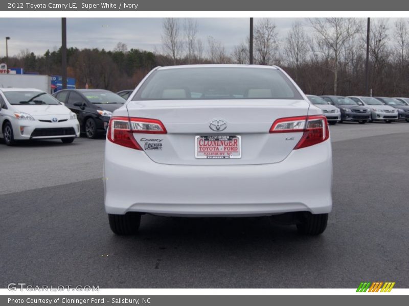 Super White / Ivory 2012 Toyota Camry LE