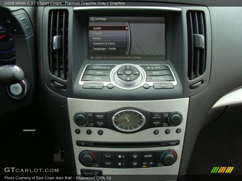 Controls of 2008 G 37 S Sport Coupe