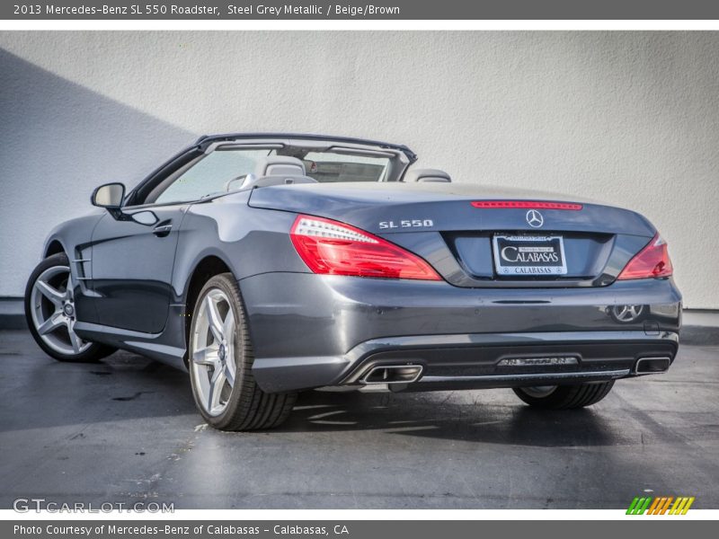 Steel Grey Metallic / Beige/Brown 2013 Mercedes-Benz SL 550 Roadster