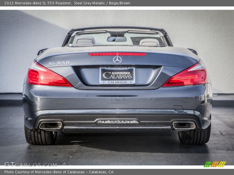 Steel Grey Metallic / Beige/Brown 2013 Mercedes-Benz SL 550 Roadster