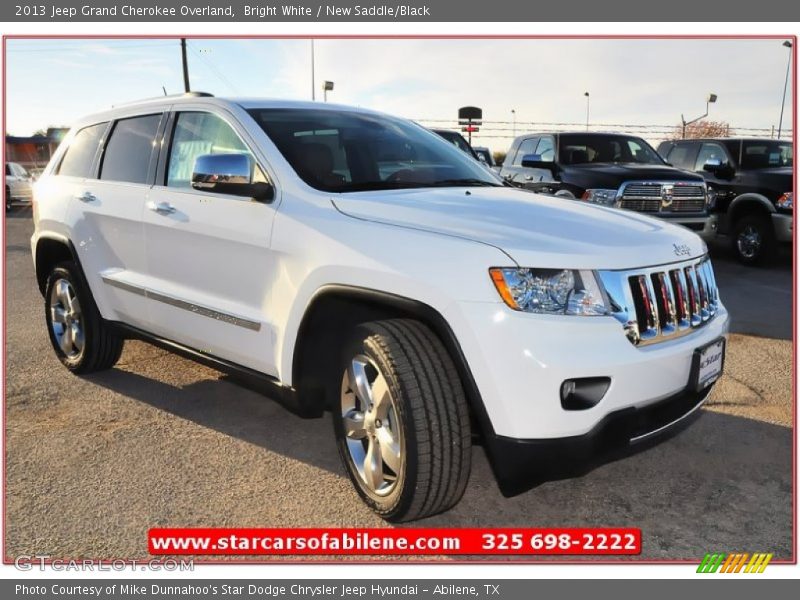 Bright White / New Saddle/Black 2013 Jeep Grand Cherokee Overland