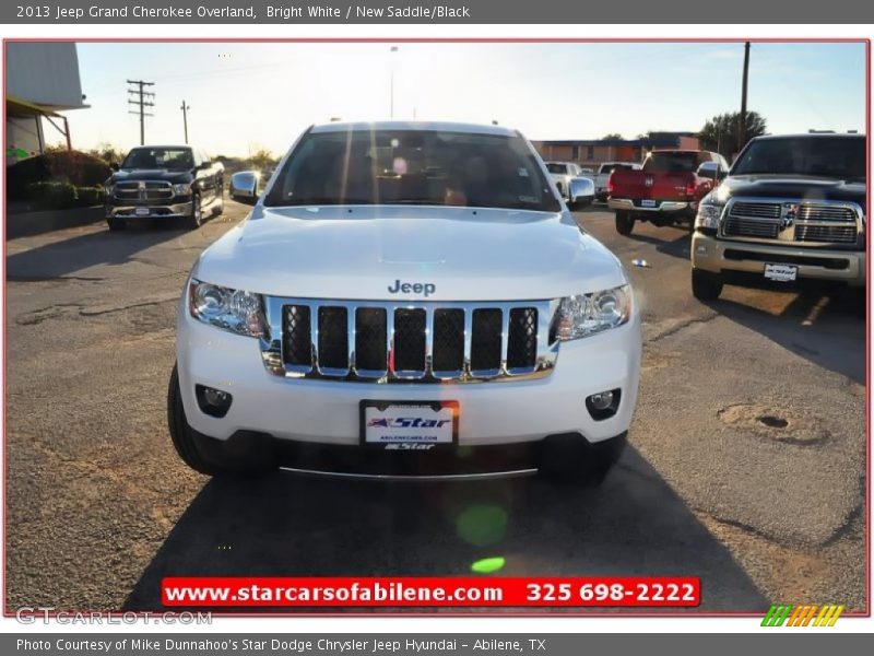 Bright White / New Saddle/Black 2013 Jeep Grand Cherokee Overland