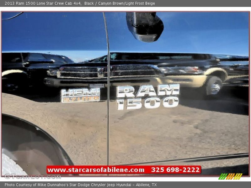 Black / Canyon Brown/Light Frost Beige 2013 Ram 1500 Lone Star Crew Cab 4x4
