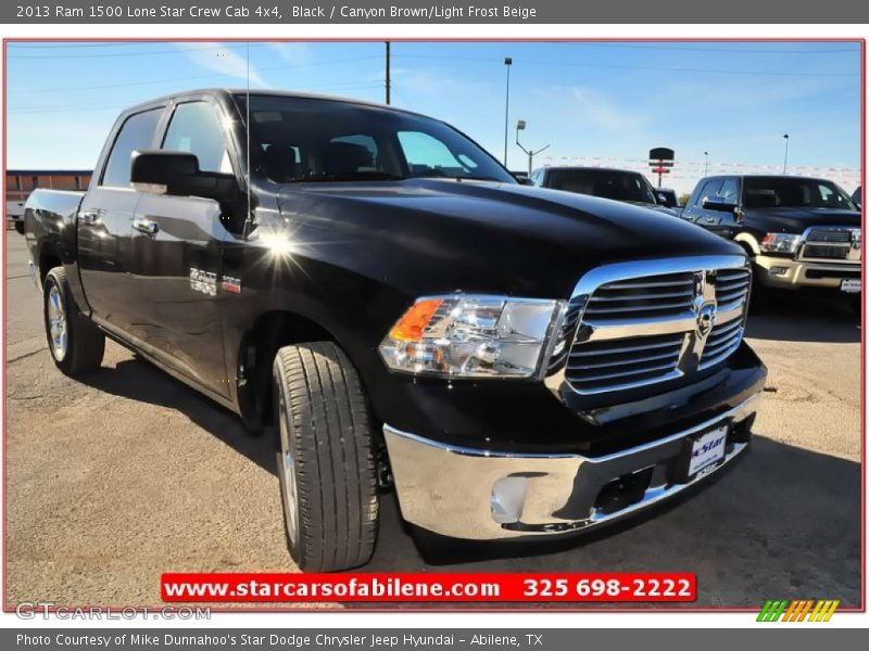 Black / Canyon Brown/Light Frost Beige 2013 Ram 1500 Lone Star Crew Cab 4x4