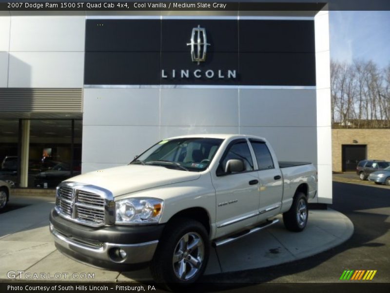 Cool Vanilla / Medium Slate Gray 2007 Dodge Ram 1500 ST Quad Cab 4x4