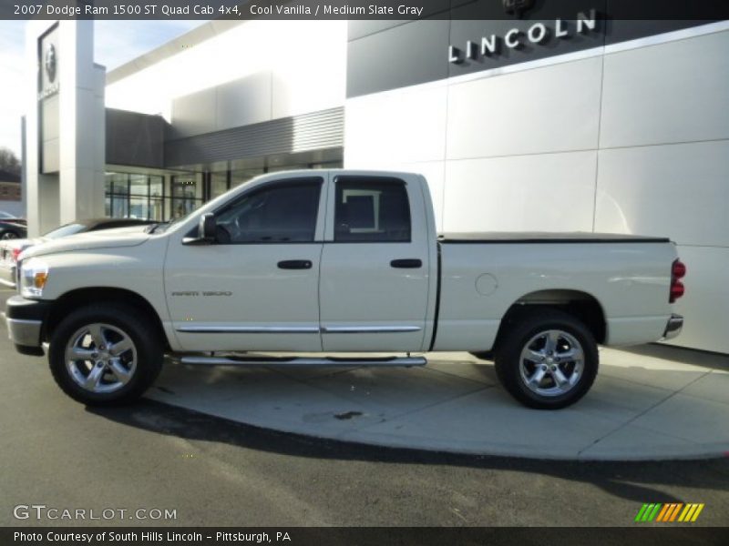 Cool Vanilla / Medium Slate Gray 2007 Dodge Ram 1500 ST Quad Cab 4x4
