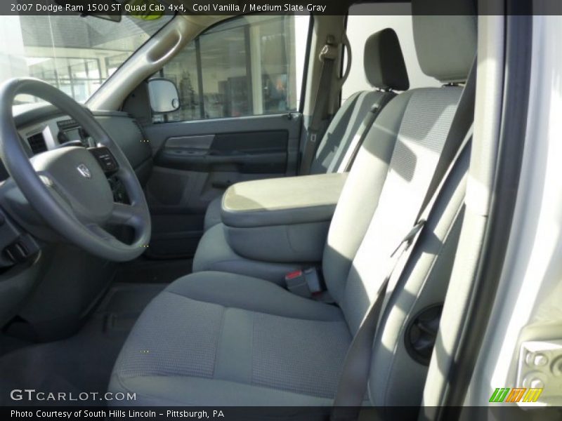 Cool Vanilla / Medium Slate Gray 2007 Dodge Ram 1500 ST Quad Cab 4x4