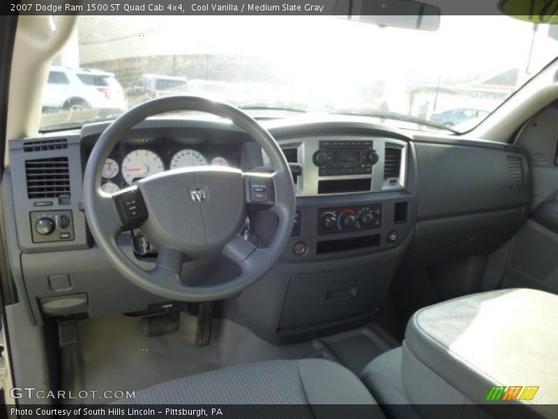 Cool Vanilla / Medium Slate Gray 2007 Dodge Ram 1500 ST Quad Cab 4x4