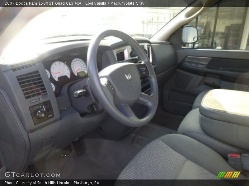 Cool Vanilla / Medium Slate Gray 2007 Dodge Ram 1500 ST Quad Cab 4x4