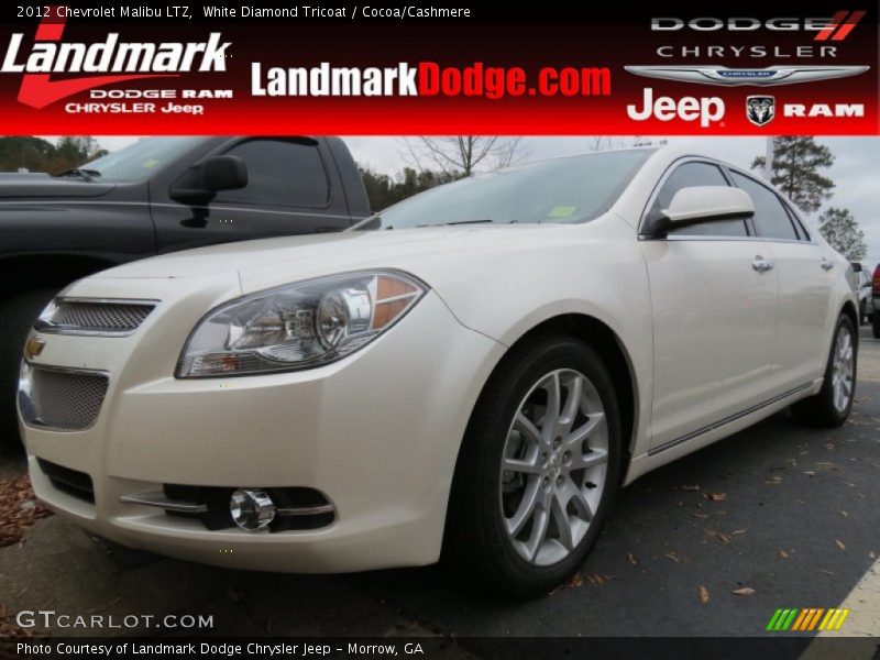 White Diamond Tricoat / Cocoa/Cashmere 2012 Chevrolet Malibu LTZ