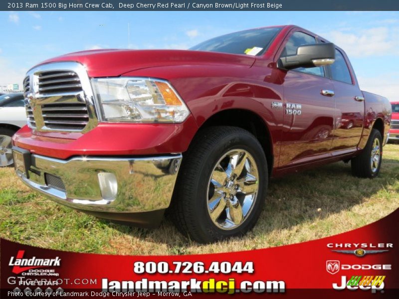 Deep Cherry Red Pearl / Canyon Brown/Light Frost Beige 2013 Ram 1500 Big Horn Crew Cab