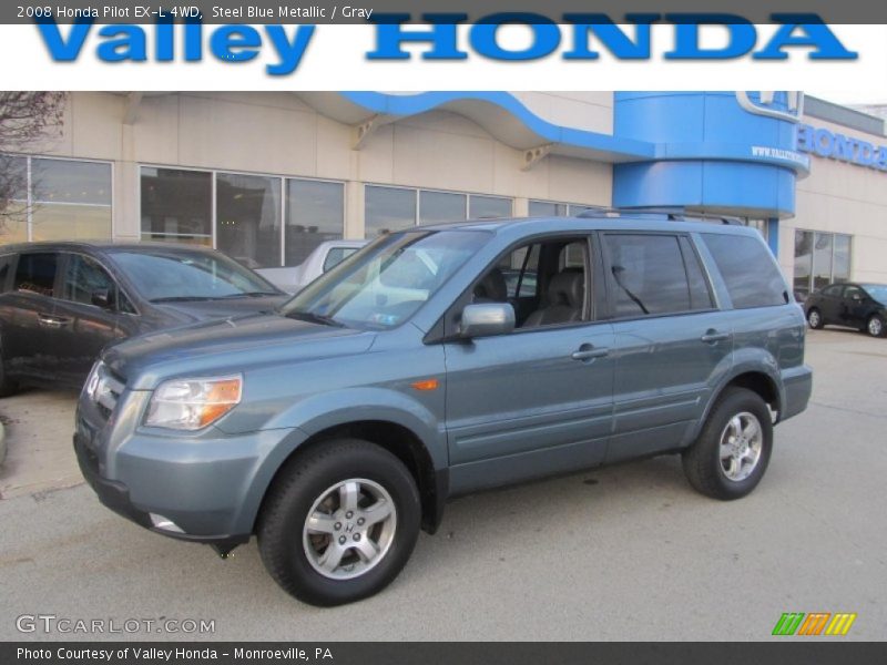 Steel Blue Metallic / Gray 2008 Honda Pilot EX-L 4WD