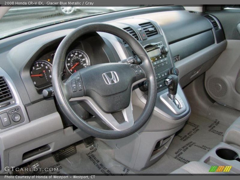 Glacier Blue Metallic / Gray 2008 Honda CR-V EX