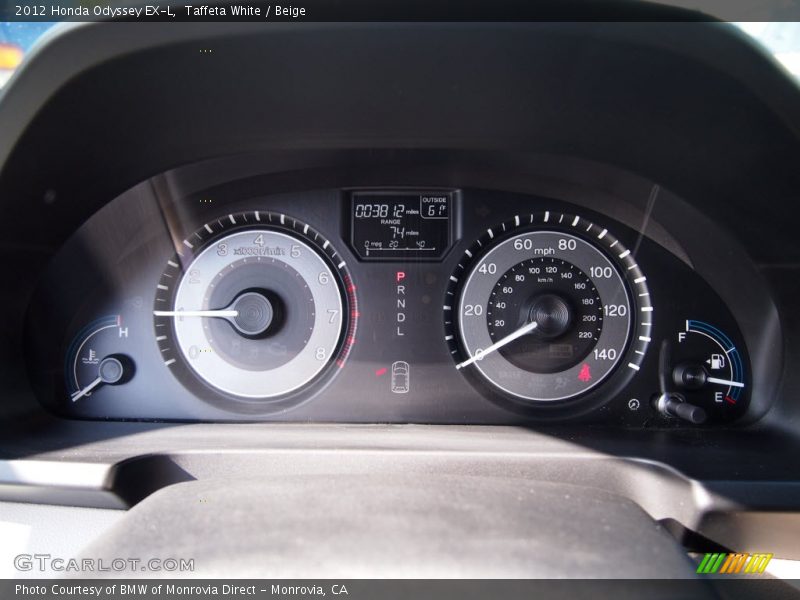Taffeta White / Beige 2012 Honda Odyssey EX-L