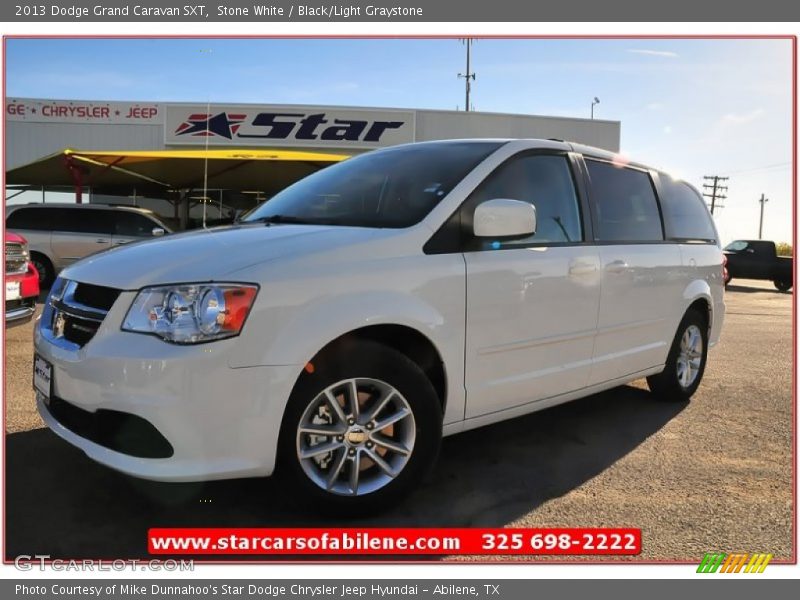 Stone White / Black/Light Graystone 2013 Dodge Grand Caravan SXT