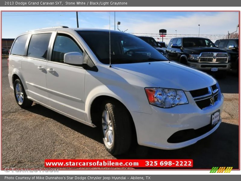 Stone White / Black/Light Graystone 2013 Dodge Grand Caravan SXT