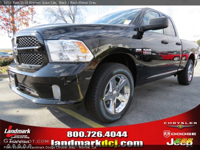 Black / Black/Diesel Gray 2013 Ram 1500 Express Quad Cab