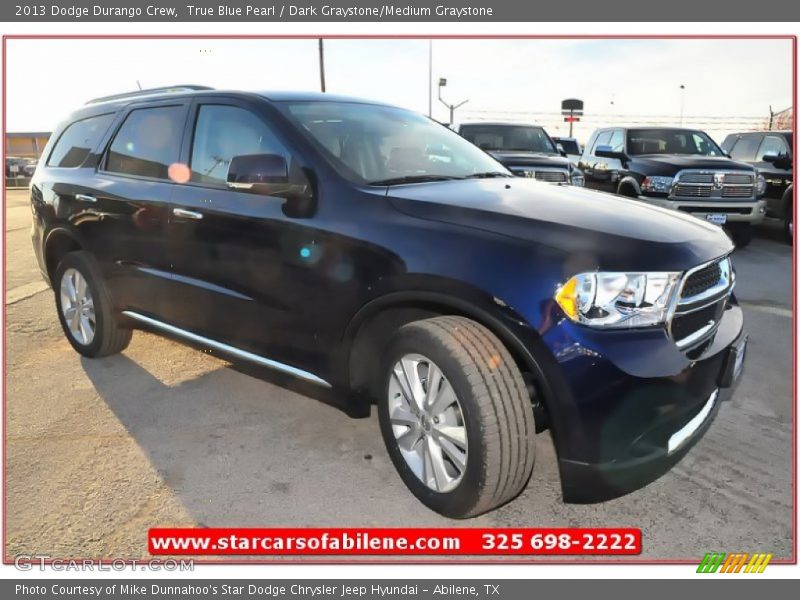 True Blue Pearl / Dark Graystone/Medium Graystone 2013 Dodge Durango Crew