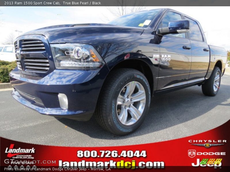 True Blue Pearl / Black 2013 Ram 1500 Sport Crew Cab