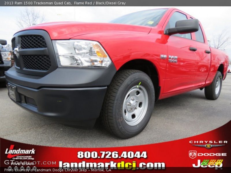 Flame Red / Black/Diesel Gray 2013 Ram 1500 Tradesman Quad Cab