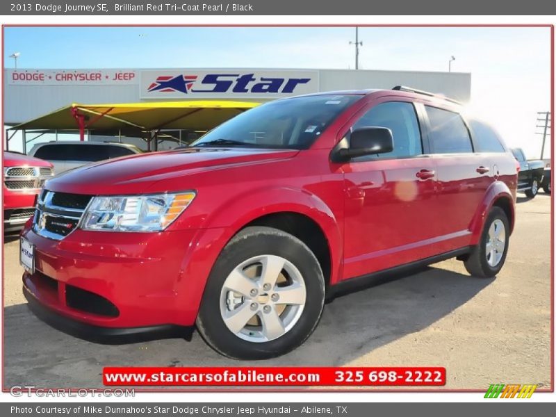 Brilliant Red Tri-Coat Pearl / Black 2013 Dodge Journey SE