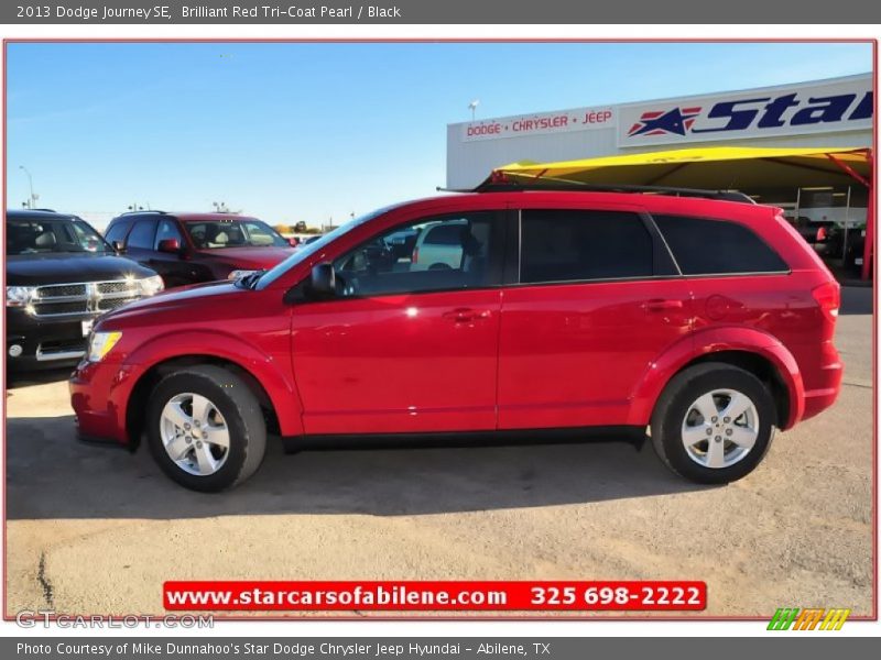 Brilliant Red Tri-Coat Pearl / Black 2013 Dodge Journey SE