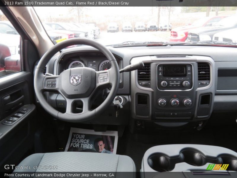 Flame Red / Black/Diesel Gray 2013 Ram 1500 Tradesman Quad Cab