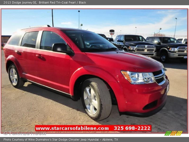 Brilliant Red Tri-Coat Pearl / Black 2013 Dodge Journey SE