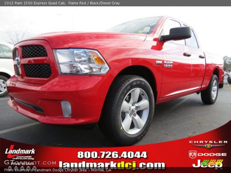 Flame Red / Black/Diesel Gray 2013 Ram 1500 Express Quad Cab