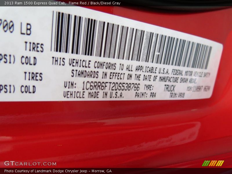 Flame Red / Black/Diesel Gray 2013 Ram 1500 Express Quad Cab