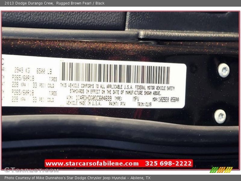 Rugged Brown Pearl / Black 2013 Dodge Durango Crew