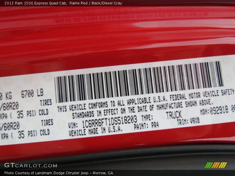 Flame Red / Black/Diesel Gray 2013 Ram 1500 Express Quad Cab