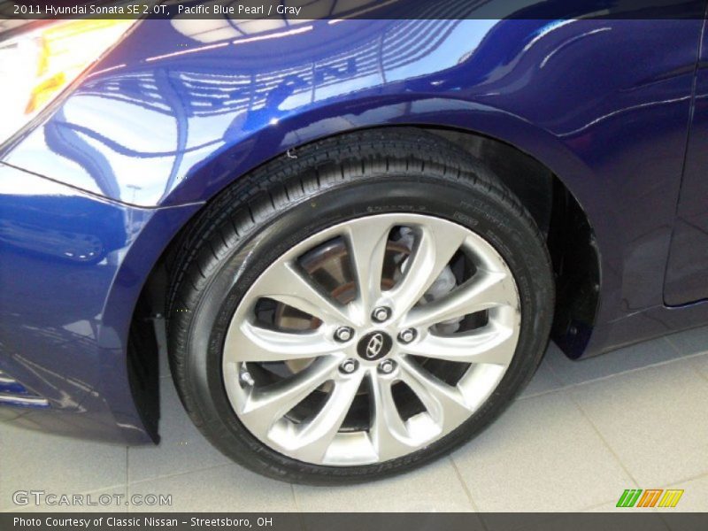 Pacific Blue Pearl / Gray 2011 Hyundai Sonata SE 2.0T
