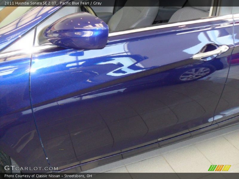 Pacific Blue Pearl / Gray 2011 Hyundai Sonata SE 2.0T