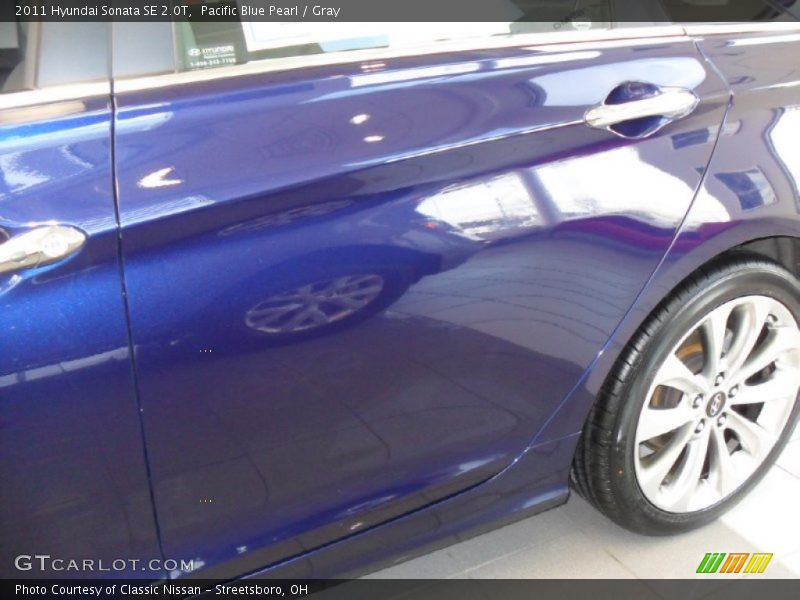 Pacific Blue Pearl / Gray 2011 Hyundai Sonata SE 2.0T