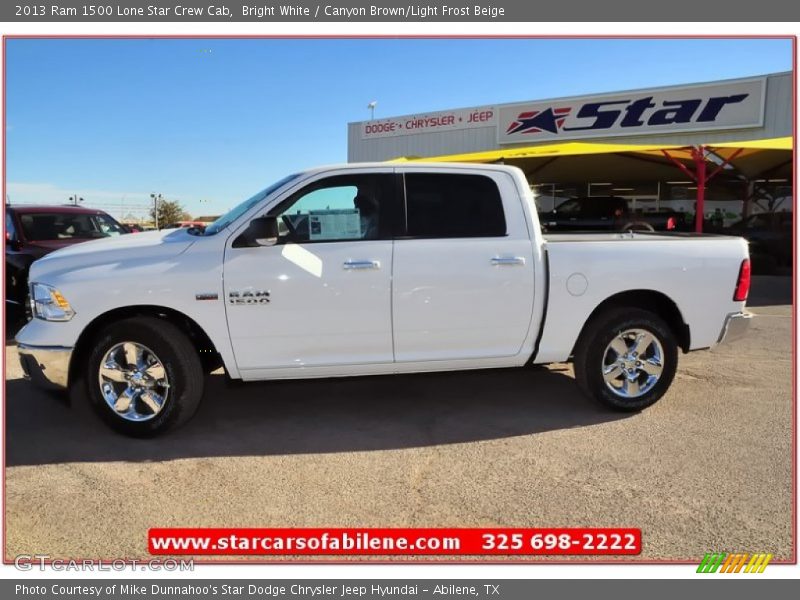 Bright White / Canyon Brown/Light Frost Beige 2013 Ram 1500 Lone Star Crew Cab