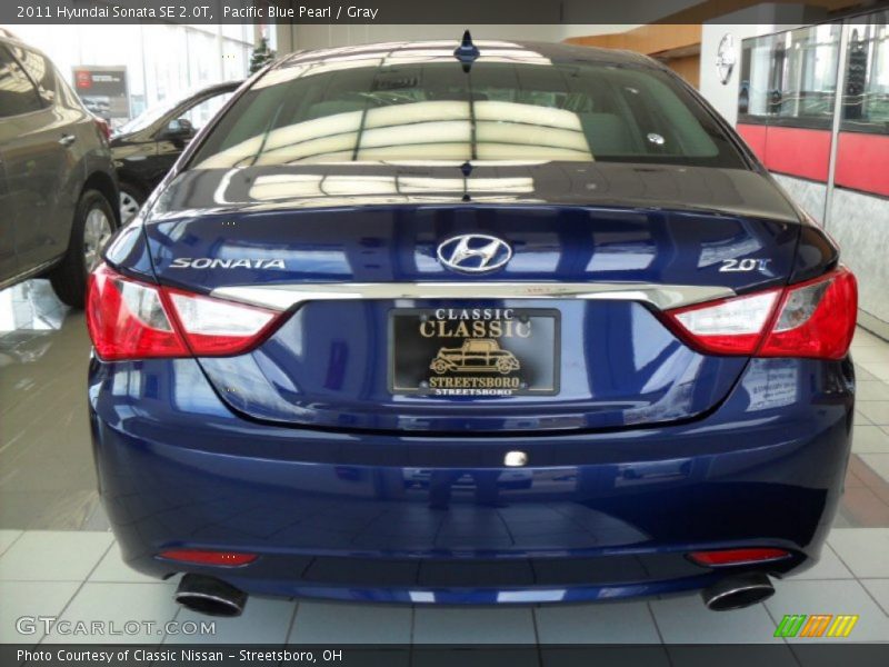 Pacific Blue Pearl / Gray 2011 Hyundai Sonata SE 2.0T