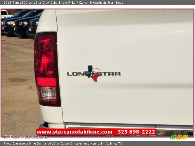 Bright White / Canyon Brown/Light Frost Beige 2013 Ram 1500 Lone Star Crew Cab