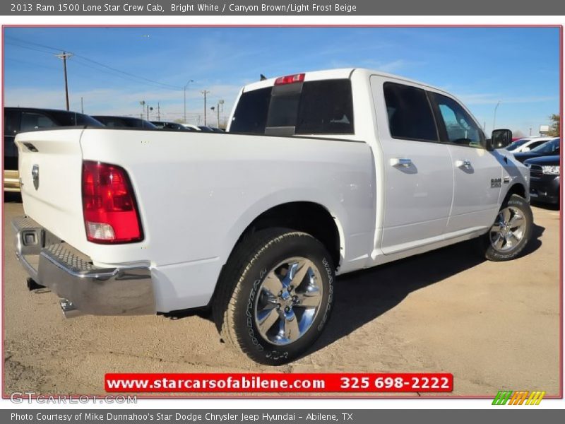 Bright White / Canyon Brown/Light Frost Beige 2013 Ram 1500 Lone Star Crew Cab